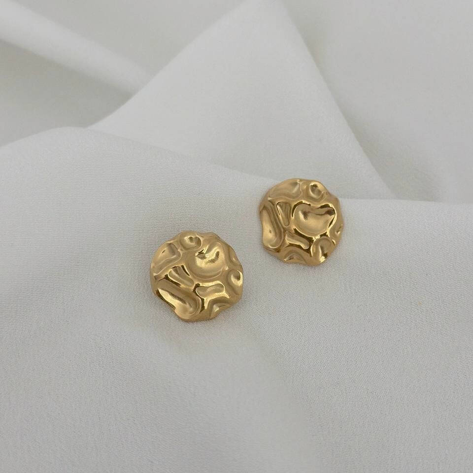 Kolczyki ze stali chirurgicznej Nieregularne Koła - obrazek 2