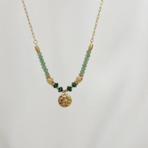 Naszyjnik ze stali chirurgicznej Zieleń