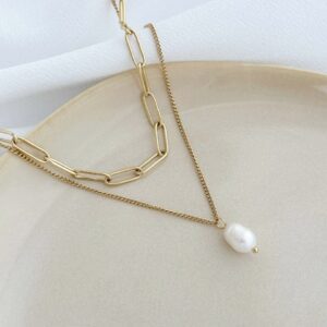 Naszyjnik ze stali chirurgicznej Subtelna Perła