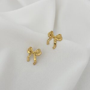 Kolczyki ze stali chirurgicznej delikatne Kokardki