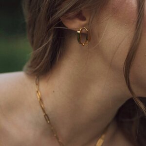 Kolczyki ze stali chirurgicznej Owalne Nieregularne