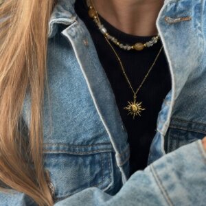 Komplet ze stali chirurgicznej Złote Słońce